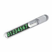 Temporary Car Parking Phone Number Card Metallic Silve