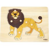 Viga Toys VIGA Montessori Wooden Puzzle Lion with Pins.