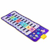 Muzikinis edukacinis interaktyvus šokių kilimėlis, pianinas, kosmosas, 120 x 48 cm