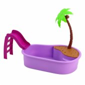 Anlily lėlės rinkinys paplūdimyje su baseinu, palme ir aksesuarais, 8 vnt.