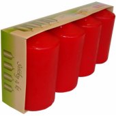 Candles Red Ø5x9cm 4pcs