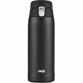Emsa TRAVEL MUG light thermal mug (black (matt), 0.4 liters, flip lid)
