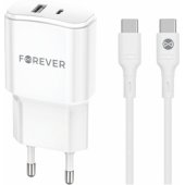 TC-01-20AC PD QC 1x USB-C 1x USB 20W White + USB-C - USB-C
