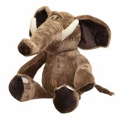 Pliušinis talismanas – mielas drambliukas didelėmis ausimis, rudas, 22 cm