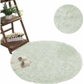 Strado Shaggy Round Carpet Strado 80x80 WhiteLime (White Lime) un
