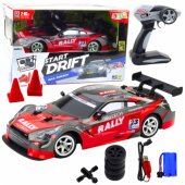 Driftinis automobilis Racing RC, raudonas/ juodas, 30km/ h, 1:16