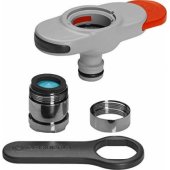 GARDENA Faucet Connector for Indoor Taps, Faucet Piece (light grey / o