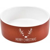 Trixie Miska ceramiczna dla psa, Merry Christmas, czerwona, 16x6cm