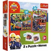 Trefl dėlionė 2in1 + atminties žaidimas Team of Fireman Sam 93334 Trefl