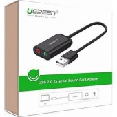 US2058 išorinė USB garso korta 15cm juoda
