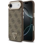 PU Leather 4G Strass Triangle Logo MagSafe Case iPhone Air Brown