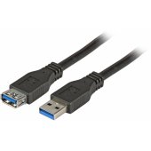 USB3.0 Extension Cable Plug Type A to Type A Jack 3m Black K5237.3
