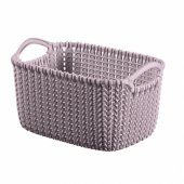 Megztas krepšelis, šviesiai violetinis, 3 l, 25x18x14cm