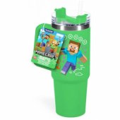 Minecraft Green 900ml Insulated Cup and Straw