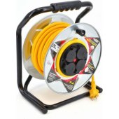 AWTools przedłużacz bęben metalowy żółty Heavy Duty 30m 3x2,5 mm 16A,