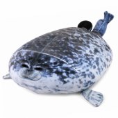Plush Seal Mascot Cuddly Toy Natural Color Gray 38 cm