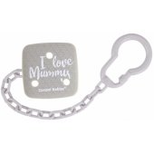 Soother Holder I LOVE MUMMY 2/ 434 Grey