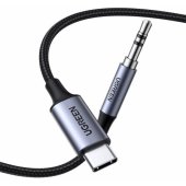 DAC AUX cable 3,5 mm mini jack - USB Type C for smartphone 1m Black