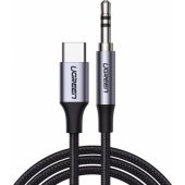 DAC AUX cable 3,5 mm mini jack - USB Type C for smartphone 1m Black