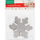 Craft with Fun Ozdoba płatek śniegu srebrny