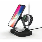 W22 MagSafe 4 in 1 15W Wireless Charger Black