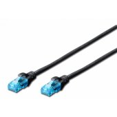 CAT 5e U-UTP jungiamasis kabelis 0,5m juodas
