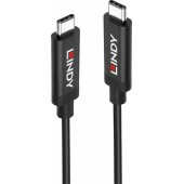 Lindy USB 3.2 Gen 2 aktyvus kabelis, USB-C kištukas u003e USB-C kištukas (juodas, 3 me
