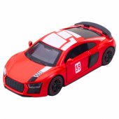 Sportinis automobilis, metalinis, traukiamas atgal, su šviesomis ir garsais, raudonas, 1:43
