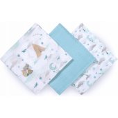 397/ 12 Natural Bamboo Diapers Light Blue 3pcs