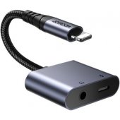 Adapter SY-L01 Lightning - Lightning/ 3.5 mm jack grey