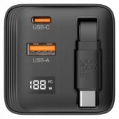 GaN 65W PD QC LCD Black