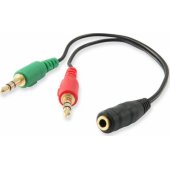 Jack 3,5mm į 2x Jack 3,5mm 0,2 m Juodas (147941)