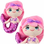 Plush Mermaid Cuddly Toy Tail Sequin Pink-Purple 28cm