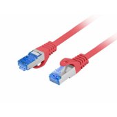 Sujungimo laidas S/ FTP Cat.6A LSZH CCA 0.5m raudonas