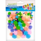 Craft with Fun dekoratyvinis pomponas, pastelinis (MQ 003)