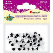 Titanum Oczy ruchome 8mm samoprzylepne 50szt, CRAFT-FUN