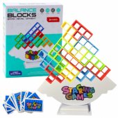 Tetris Tower Balancing Skill Game 48 Blocks 22 Color Cards