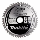 Makita circular saw blade EFFICUT E-12136, O 136mm, 45Z bore 20mm, for