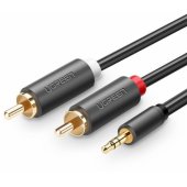 AV102 2x RCA kabelis (Cinch) su 3,5 mm kištuku, 3 m, juodas