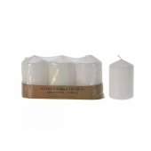 Pillar candles set white 3pcs