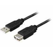Extension cable USB 2.0 0.2m Black