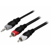 3,5 mm 2xRCA garso kabelis, 20 m, juodas