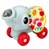 Interaktyvus sensorinis žaislinis drambliukas-automobilis mažyliams, pilkas