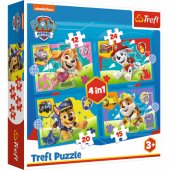 Puzzle 4in1 Paw Patrol Running Puppies Trefl 34628