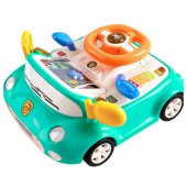 Interaktyvus vairavimo simuliatorius su valdymo skydeliu, automobilio šviesos ir garsai, mėlynas