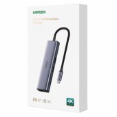 Hub UGREEN, USB-C to 2x USB 3.0, HDMI, RJ45, SD|TF