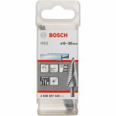 Bosch HSS pakopinis grąžtas, 6mm - 30mm (13 pakopų, su spiraline griovela)