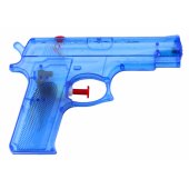 Mažas mėlynas plastikinis vandens pistoletas 15 cm x 10.5 cm