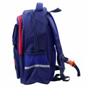 Vaikiška mokyklinė kuprinė su krūtinės dirželiu, tamsiai mėlyna ir raudona, kosmosas, 20 l, 38 cm