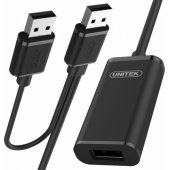 USB 2.0 kištukas į lizdą aktyvus prailginimo kabelis 5 m (Y-277)